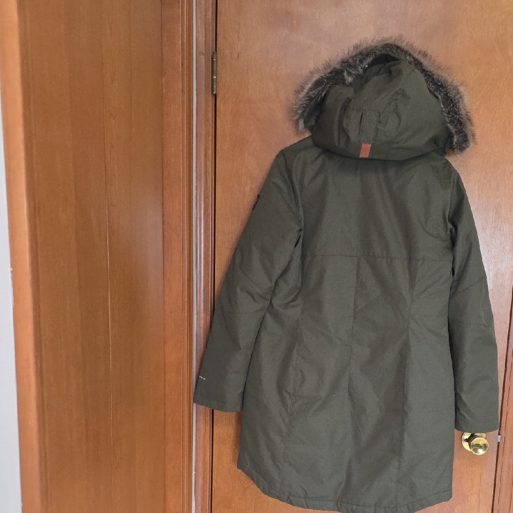 Columbia Olive Jacket with Faux Fur Trim - Picture 3 of 7